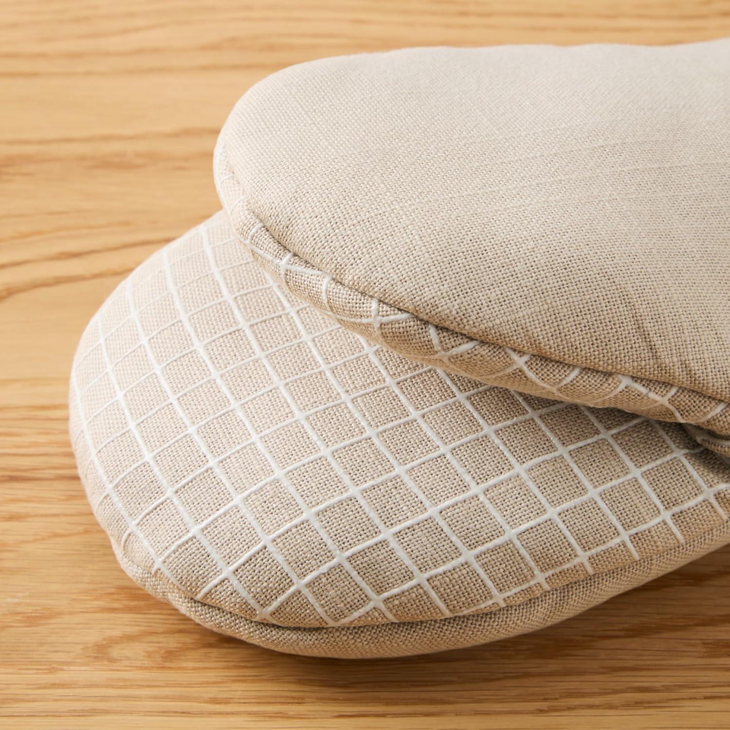 imageKITCHENAID Gourmet Series Gridlines Mini Oven Mitts 2Pack Set Heat Resistant up to 600F Soft Silicone Grip Magnetic Cuff Ink Blue 55quotx9quotMilkshake Tan