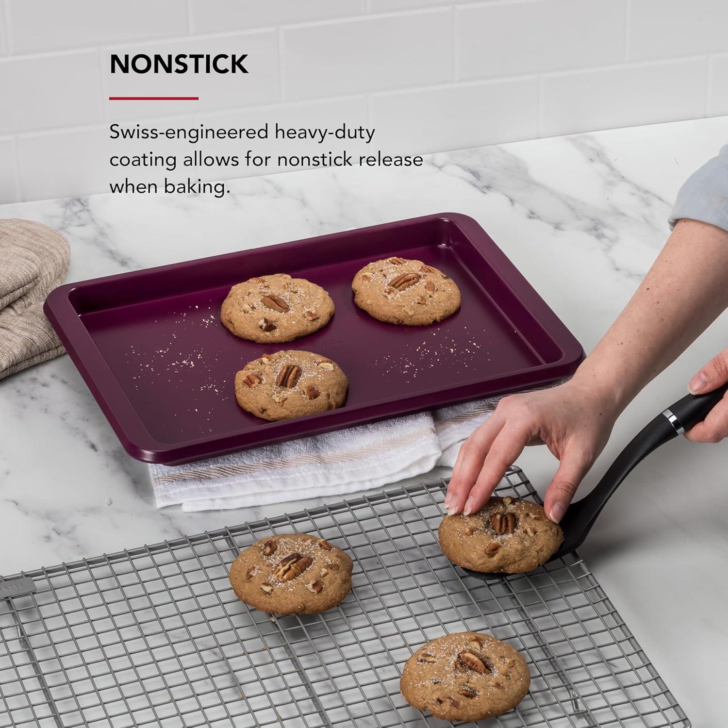 imageKitchenAid 10x15in Nonstick Aluminized Steel Baking Sheet Blue VelvetBeetroot