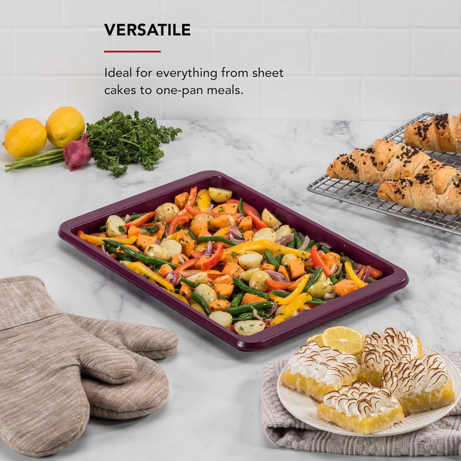 imageKitchenAid 10x15in Nonstick Aluminized Steel Baking Sheet Blue VelvetBeetroot