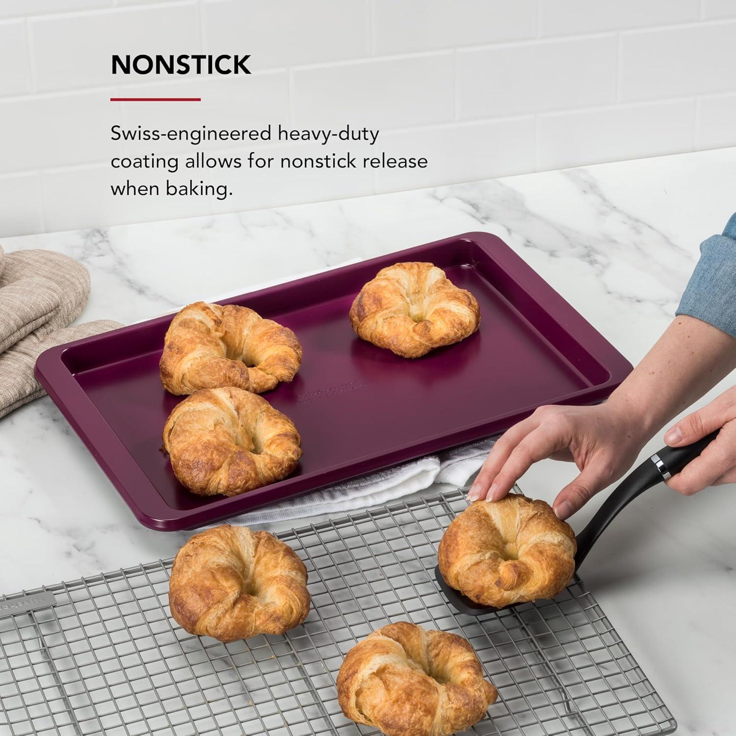 imageKitchenAid 10x15in Nonstick Aluminized Steel Baking Sheet Blue VelvetBeetroot