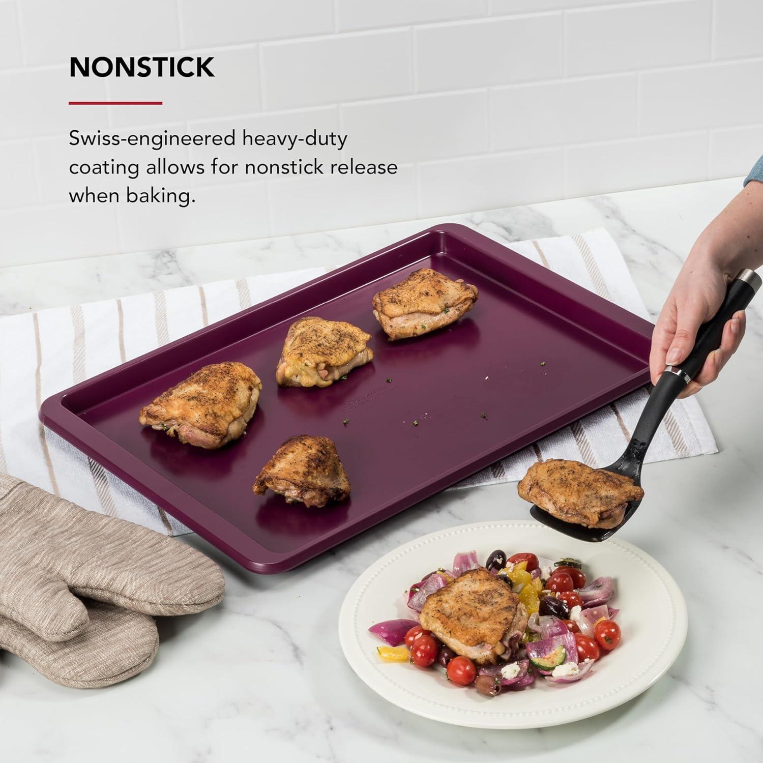 imageKitchenAid 10x15in Nonstick Aluminized Steel Baking Sheet Blue VelvetBeetroot