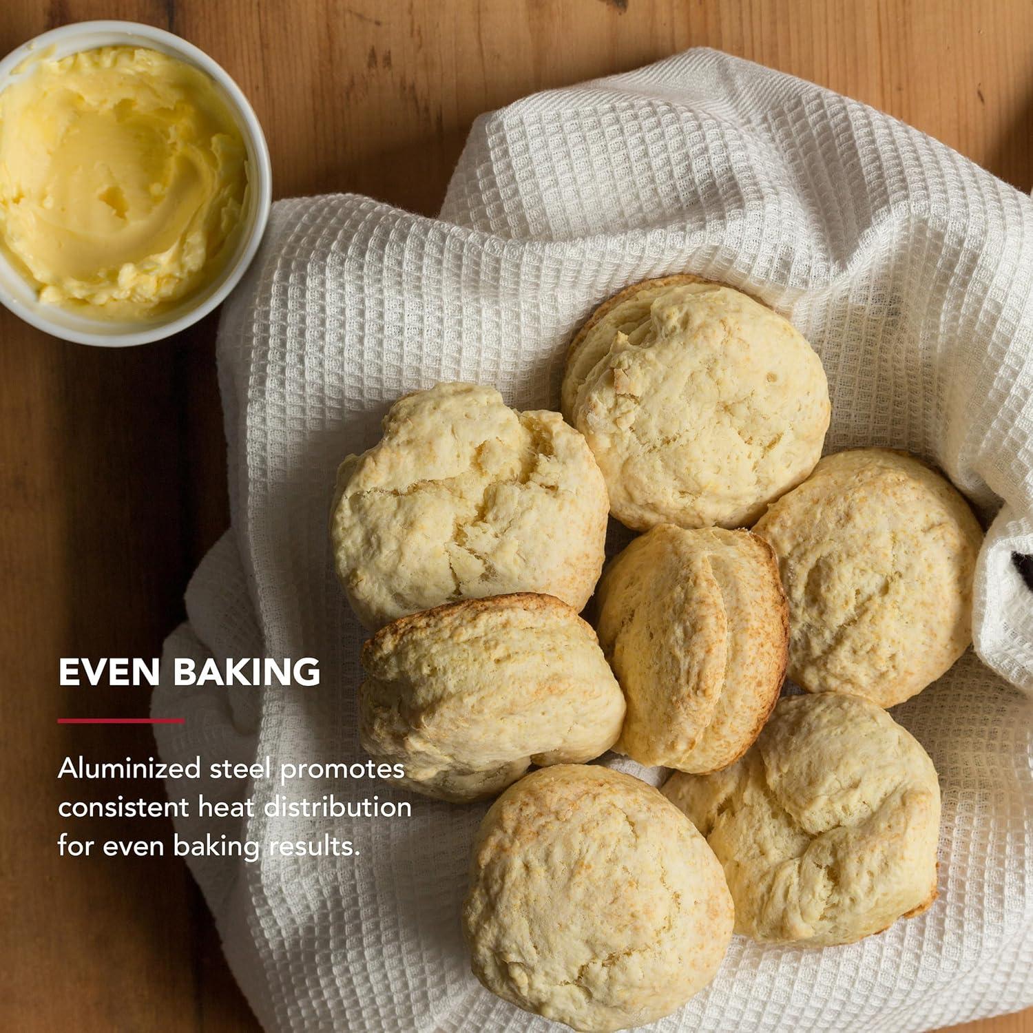 imageKitchenAid 10x15in Nonstick Aluminized Steel Baking Sheet Blue VelvetEvergreen