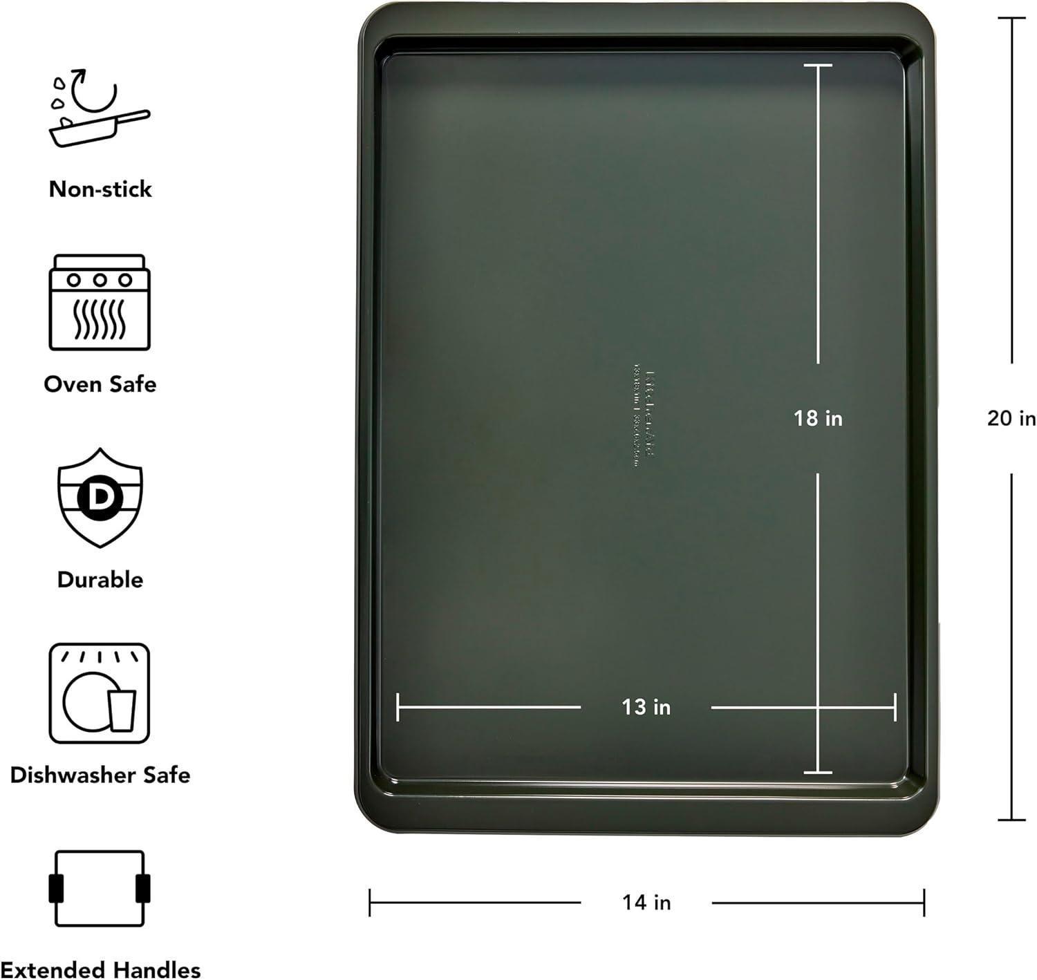 imageKitchenAid 10x15in Nonstick Aluminized Steel Baking Sheet Blue VelvetEvergreen