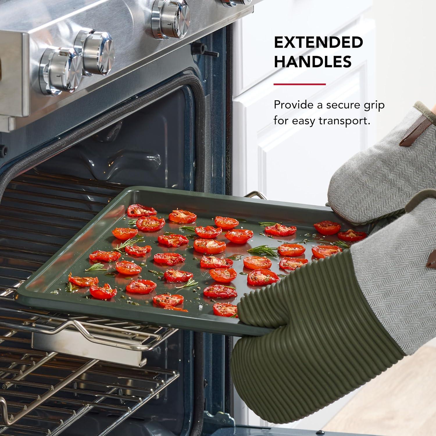 imageKitchenAid 10x15in Nonstick Aluminized Steel Baking Sheet Blue VelvetEvergreen