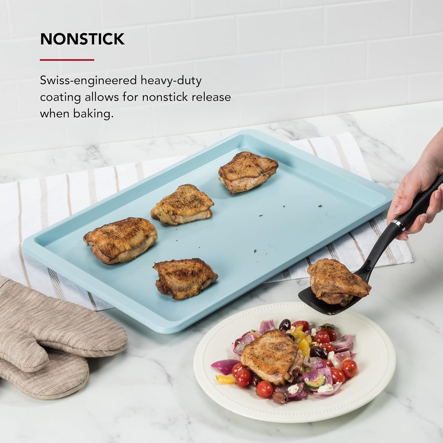 imageKitchenAid 10x15in Nonstick Aluminized Steel Baking Sheet Blue VelvetMineral Water