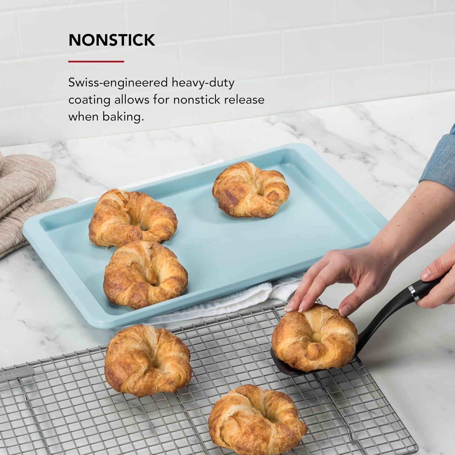 imageKitchenAid 10x15in Nonstick Aluminized Steel Baking Sheet Blue VelvetMineral Water