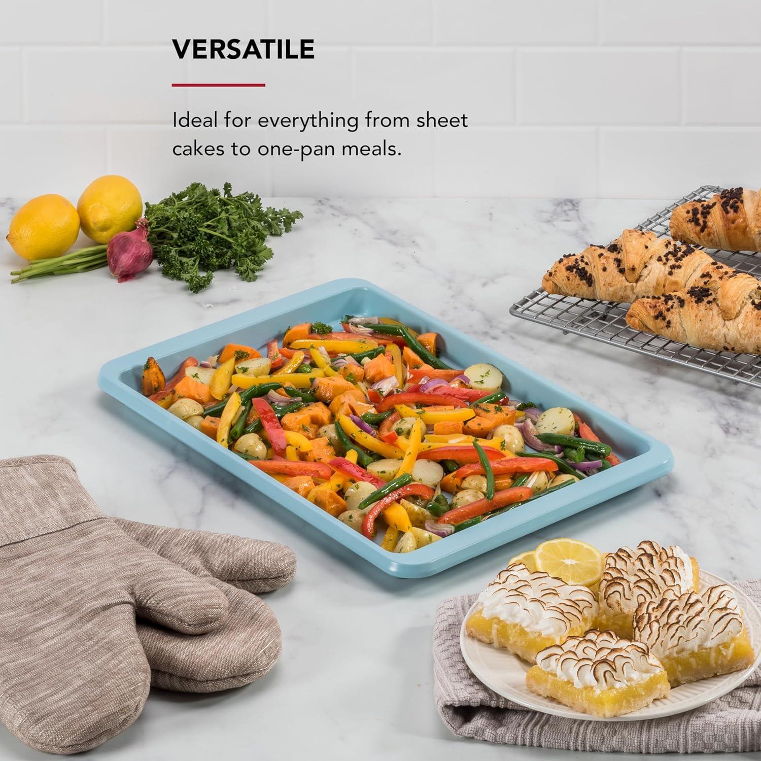 imageKitchenAid 10x15in Nonstick Aluminized Steel Baking Sheet Blue VelvetMineral Water