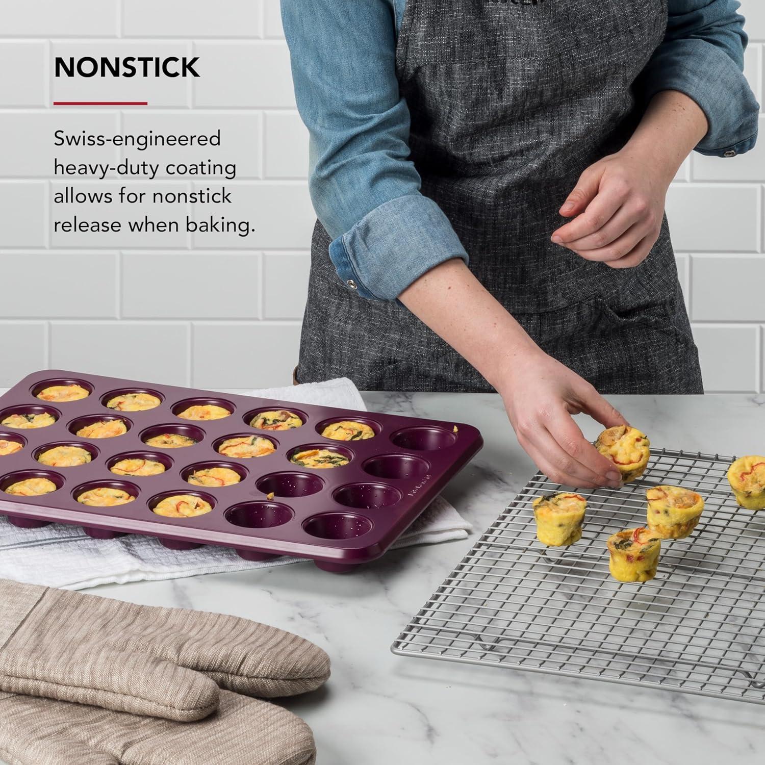 imageKitchenAid 12Cup Nonstick Aluminized Steel Muffin Pan Ink BlueBeetroot