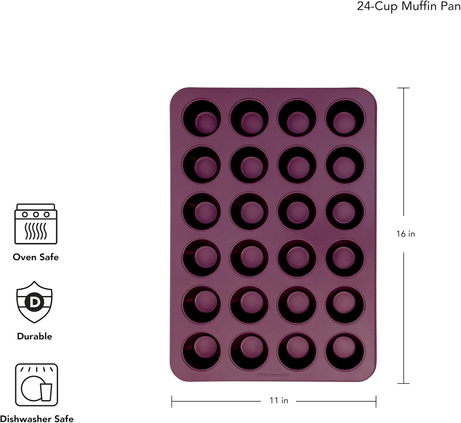 imageKitchenAid 12Cup Nonstick Aluminized Steel Muffin Pan Ink BlueBeetroot