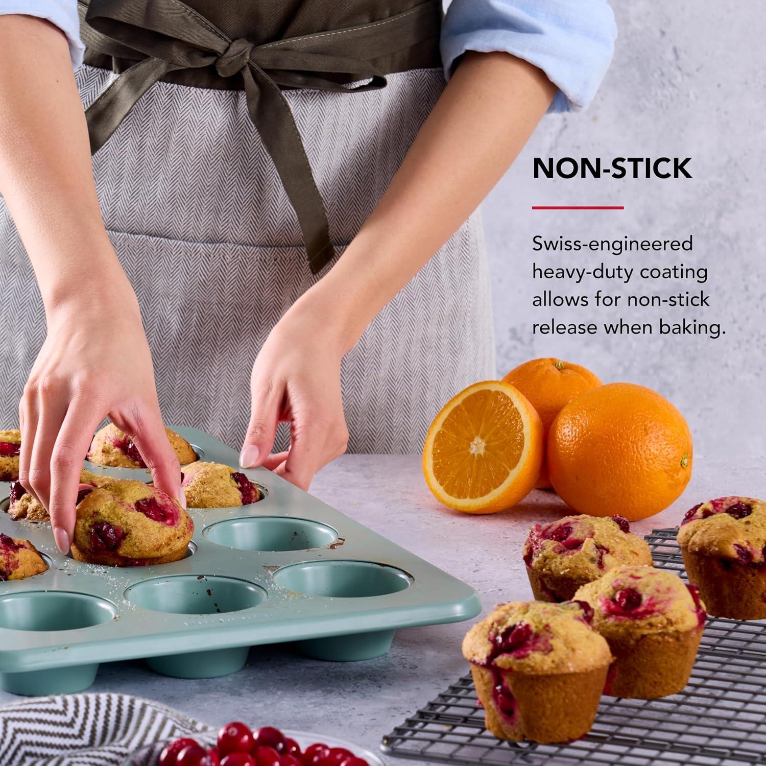 imageKitchenAid 12Cup Nonstick Aluminized Steel Muffin Pan Ink BlueCardamom