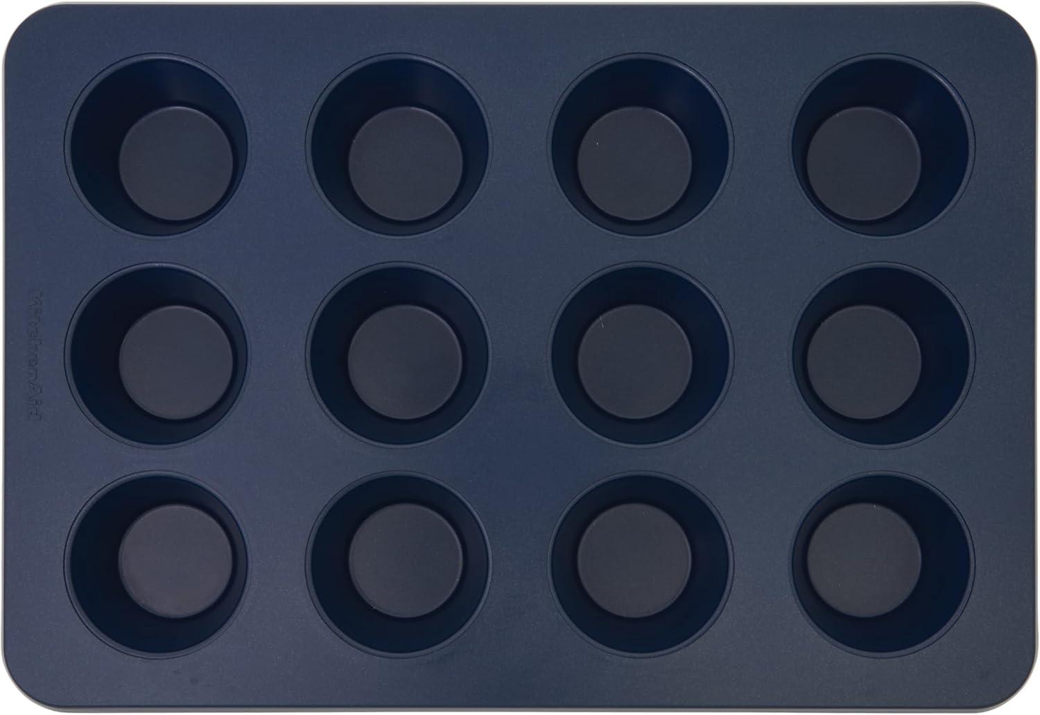imageKitchenAid 12Cup Nonstick Aluminized Steel Muffin Pan Ink BlueInk Blue