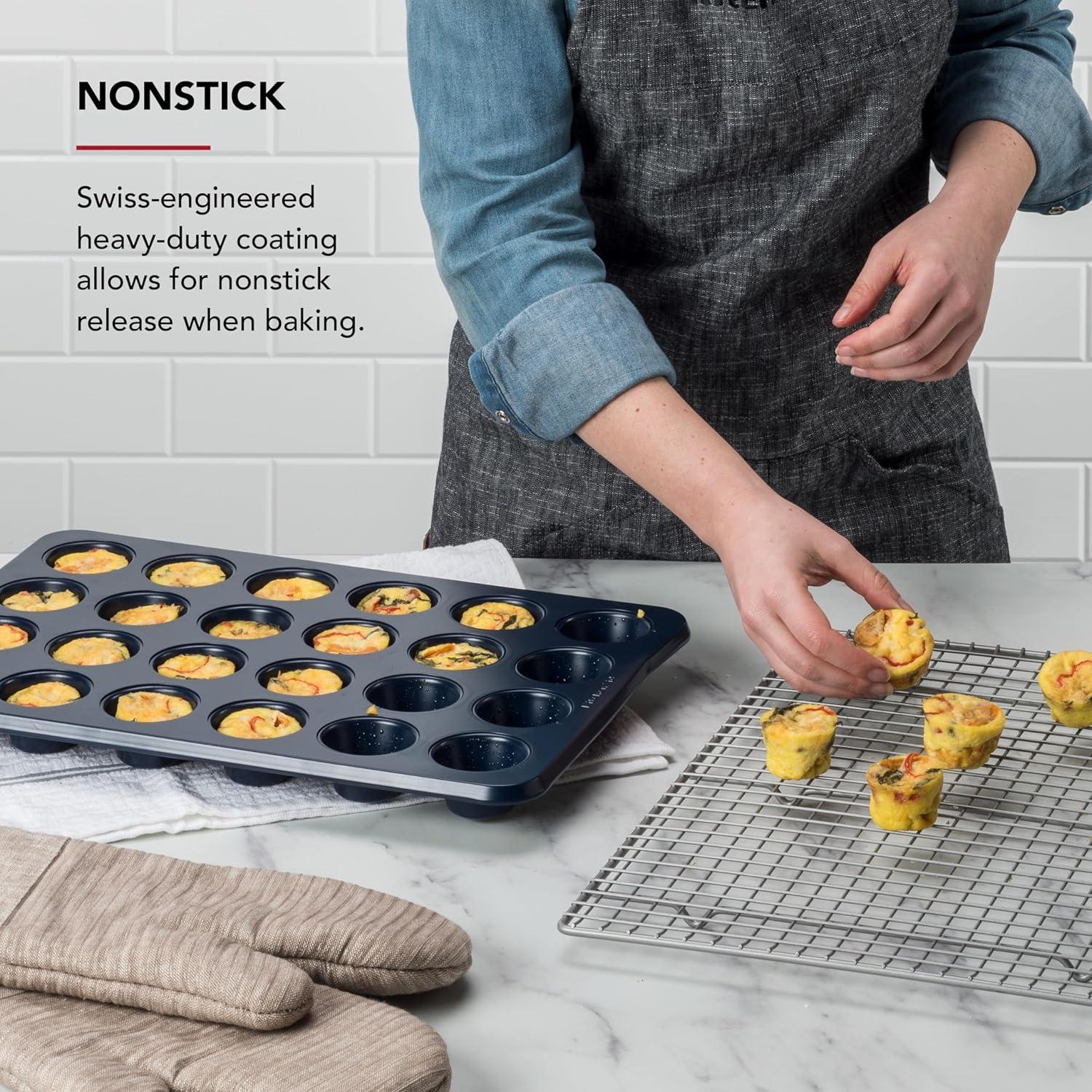 imageKitchenAid 12Cup Nonstick Aluminized Steel Muffin Pan Ink BlueInk Blue