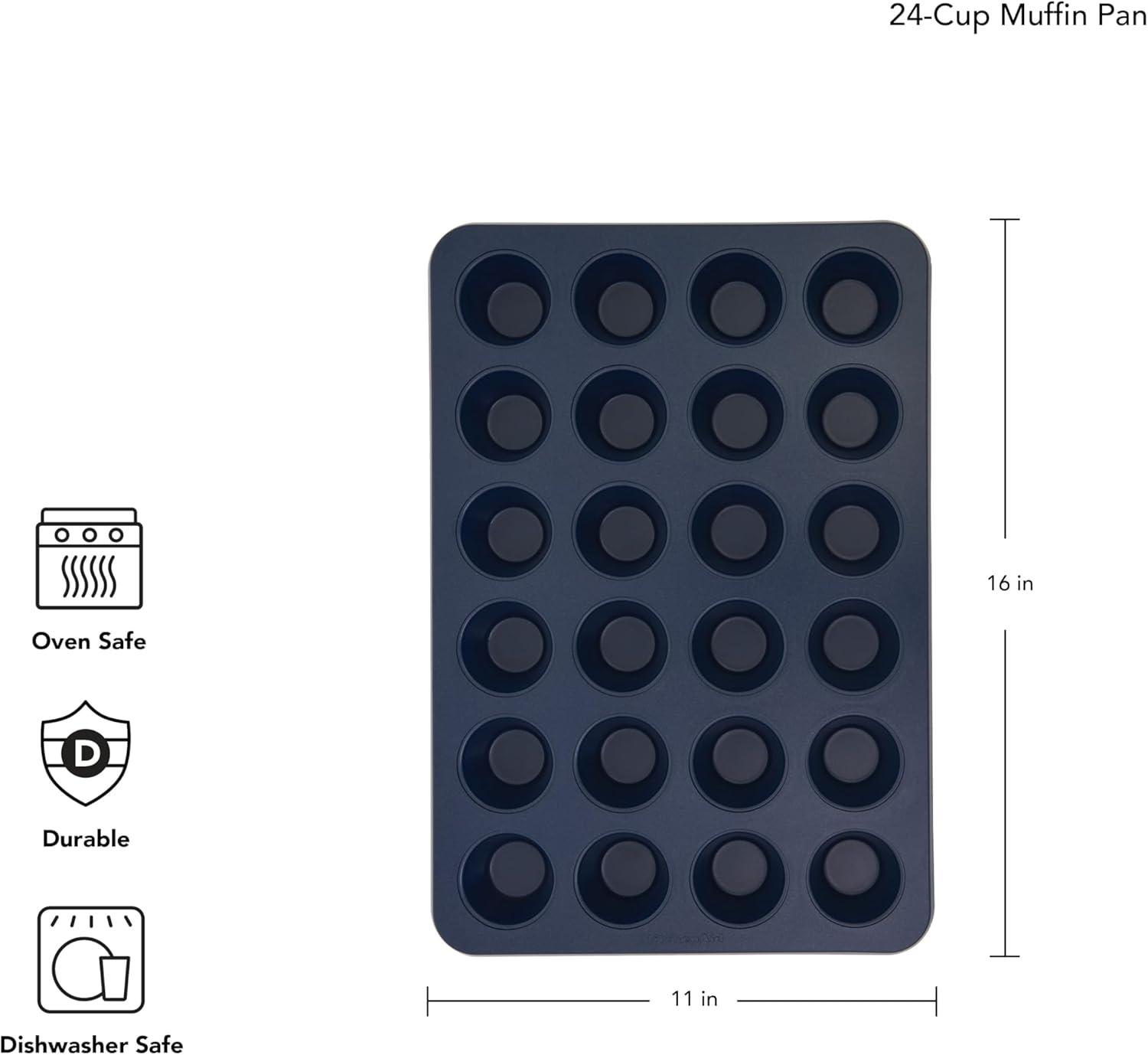 imageKitchenAid 12Cup Nonstick Aluminized Steel Muffin Pan Ink BlueInk Blue