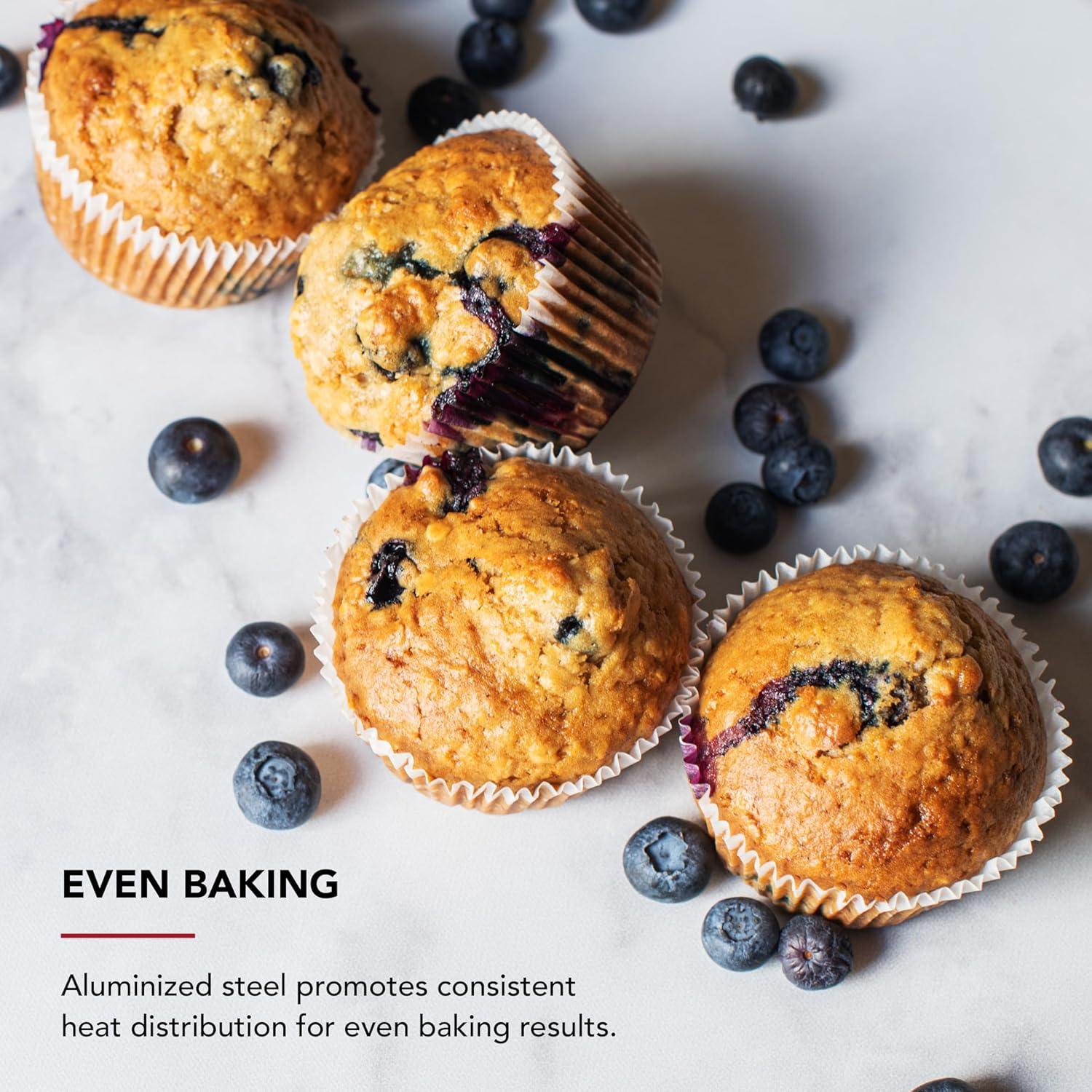 imageKitchenAid 12Cup Nonstick Aluminized Steel Muffin Pan Ink BlueInk Blue