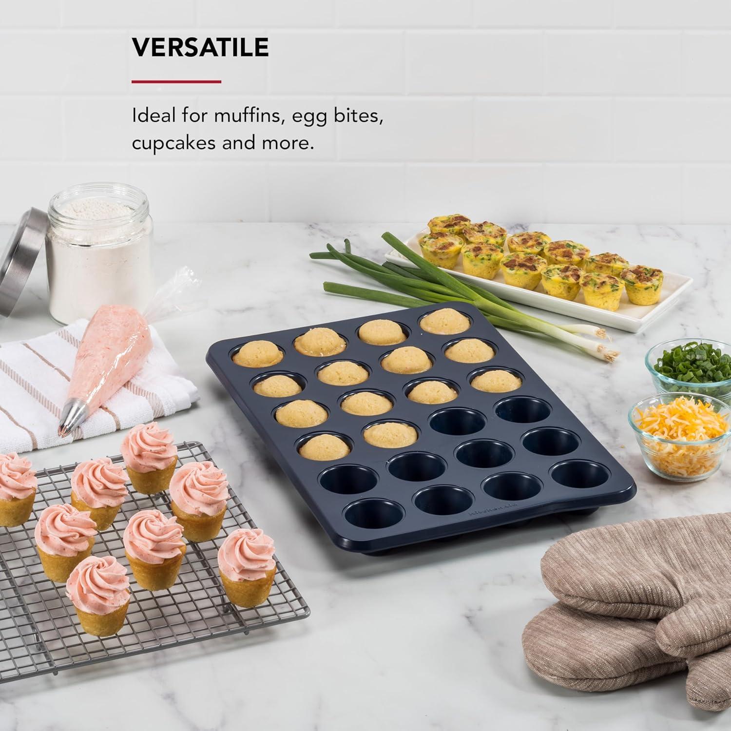 imageKitchenAid 12Cup Nonstick Aluminized Steel Muffin Pan Ink BlueInk Blue