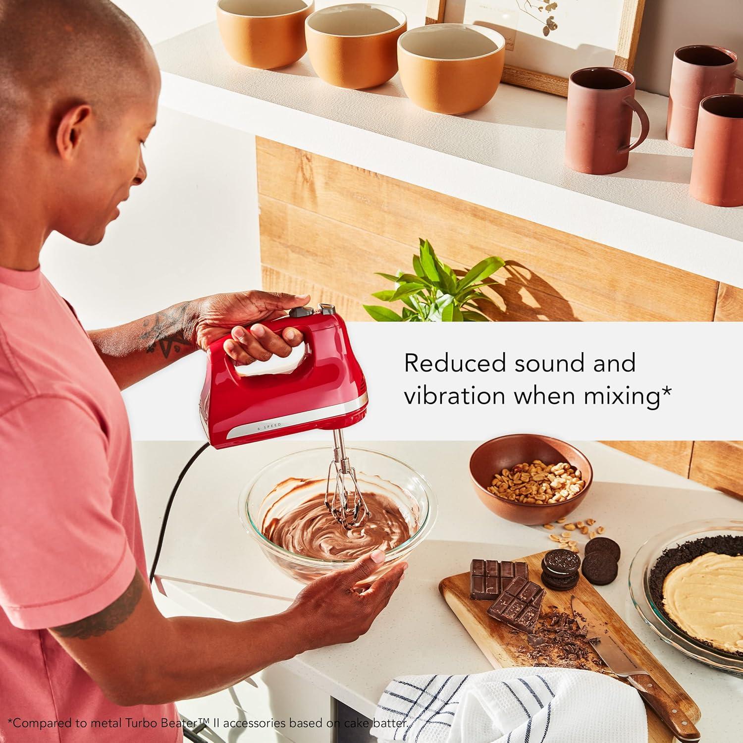 imageKitchenAid 6 Speed Hand Mixer with Flex Edge Beaters KHM6118Empire Red