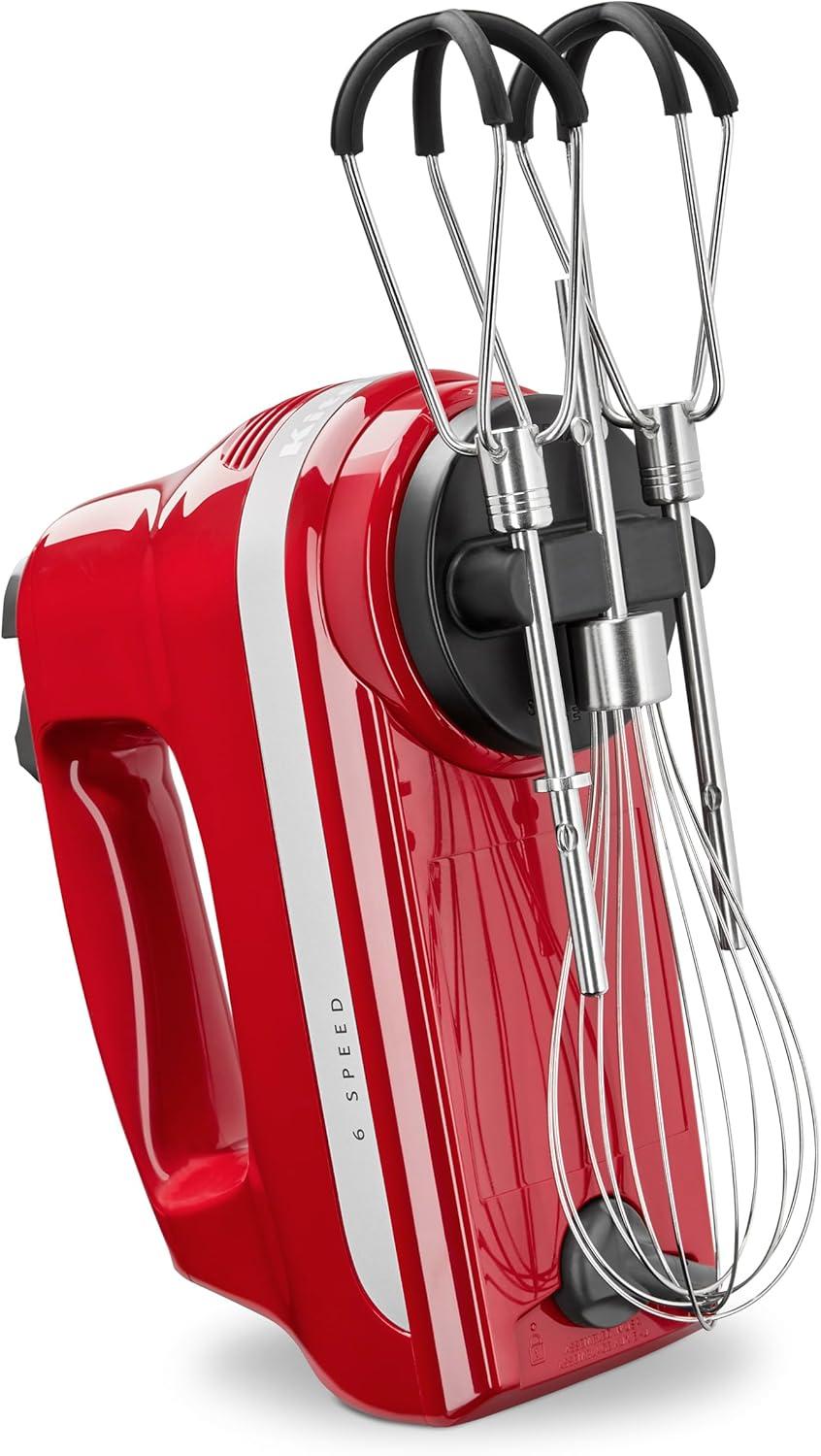 imageKitchenAid 6 Speed Hand Mixer with Flex Edge Beaters KHM6118Empire Red