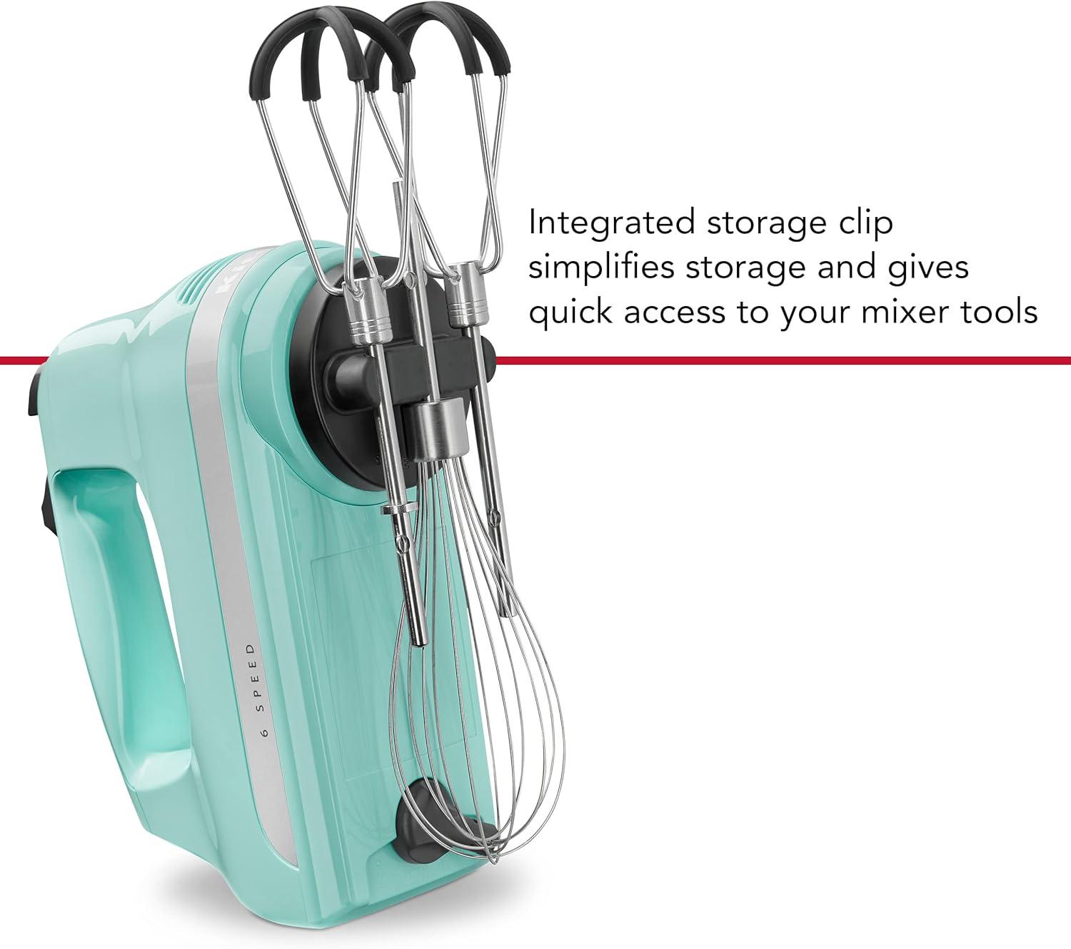 imageKitchenAid 6 Speed Hand Mixer with Flex Edge Beaters KHM6118Ice Blue