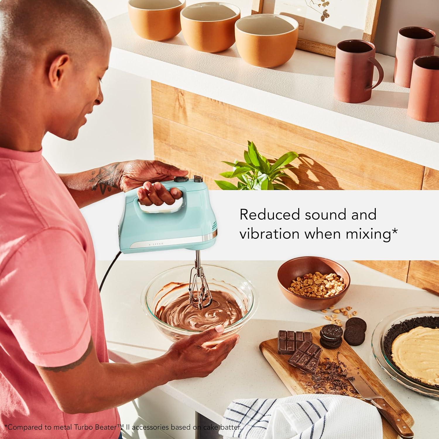 imageKitchenAid 6 Speed Hand Mixer with Flex Edge Beaters KHM6118Ice Blue