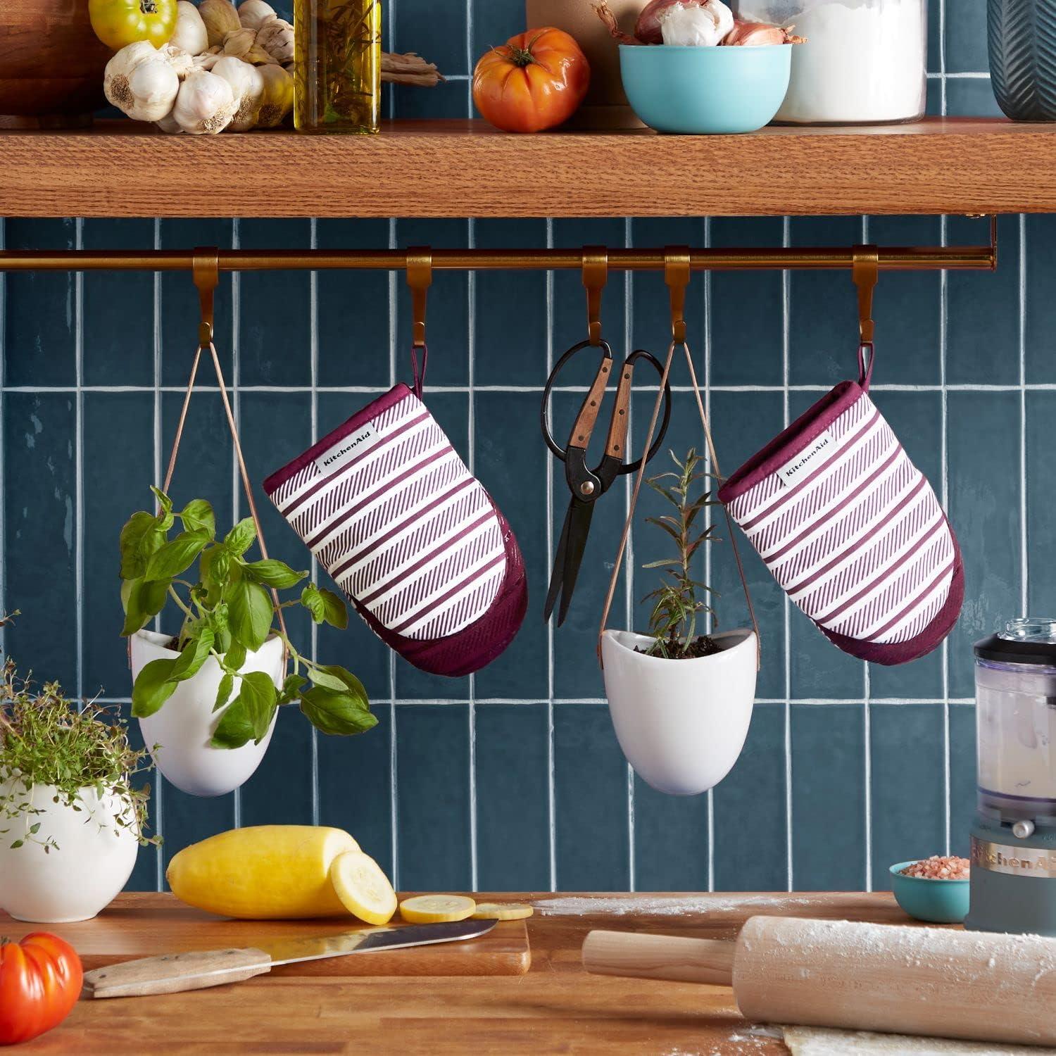 imageKitchenAid Albany Mini Oven Mitt 2Pack Set Ink Blue 55quotx8quotBeet