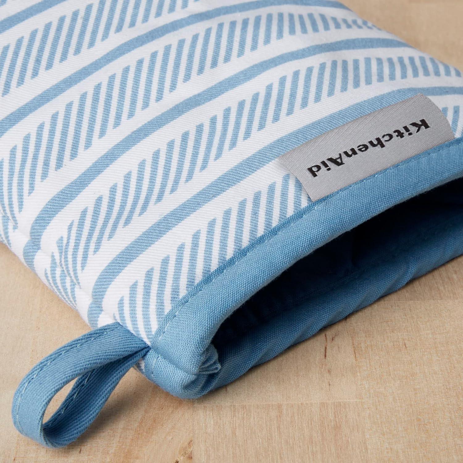 imageKitchenAid Albany Mini Oven Mitt 2Pack Set Ink Blue 55quotx8quotBlue Velvet