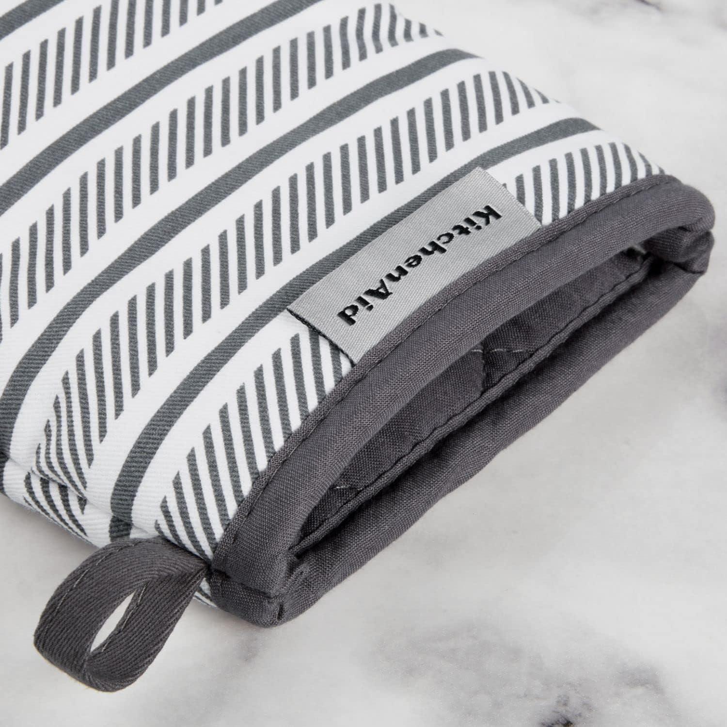 imageKitchenAid Albany Mini Oven Mitt 2Pack Set Ink Blue 55quotx8quotCharcoal Grey