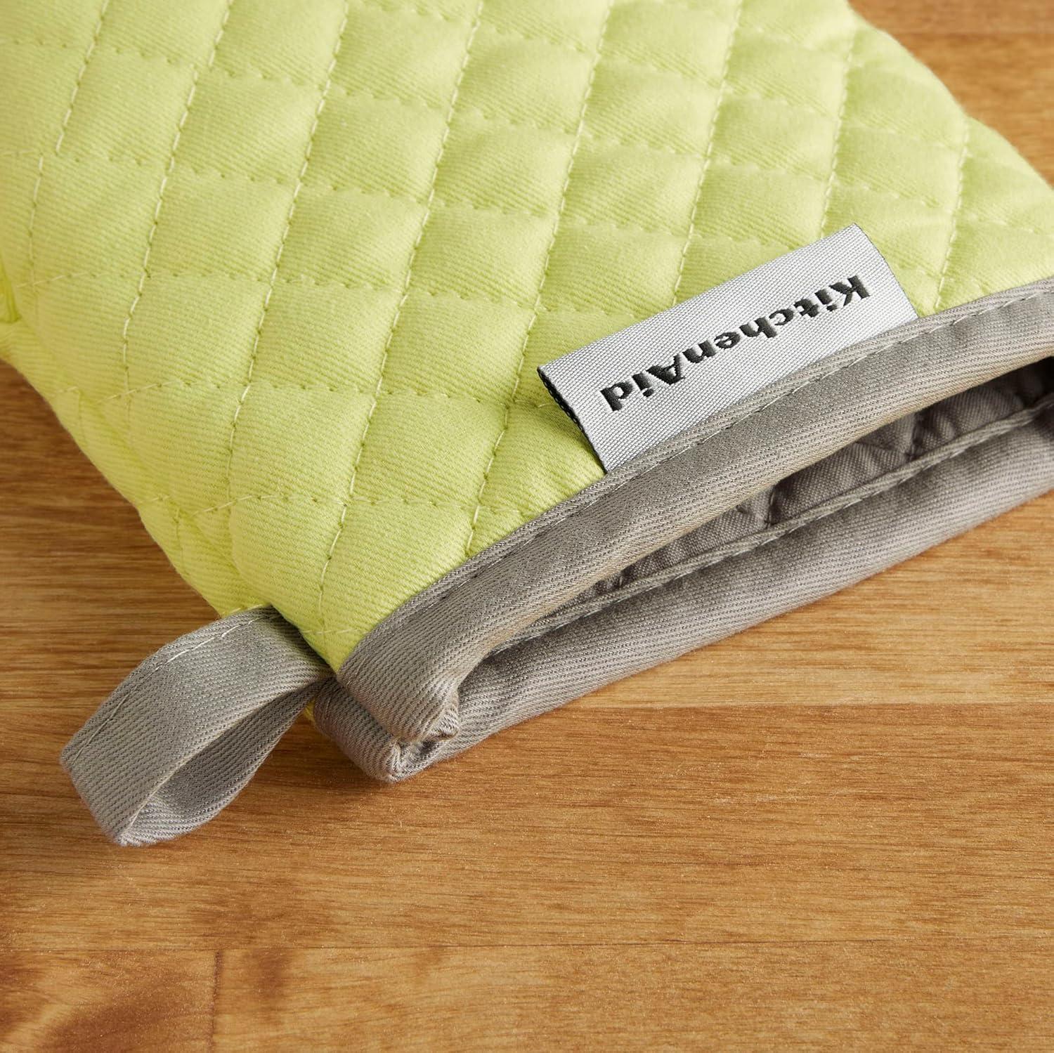 imageKitchenAid Asteroid Mini Oven Mitt Set 55quotx8quot Aqua 2 PieceKyoto Glow Yellow