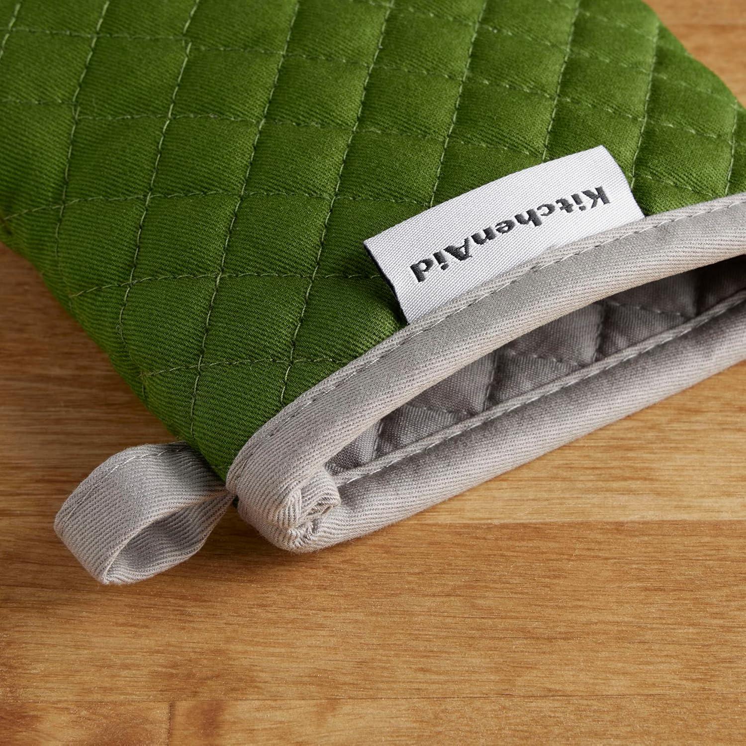 imageKitchenAid Asteroid Mini Oven Mitt Set 55quotx8quot Aqua 2 PieceMatcha Green