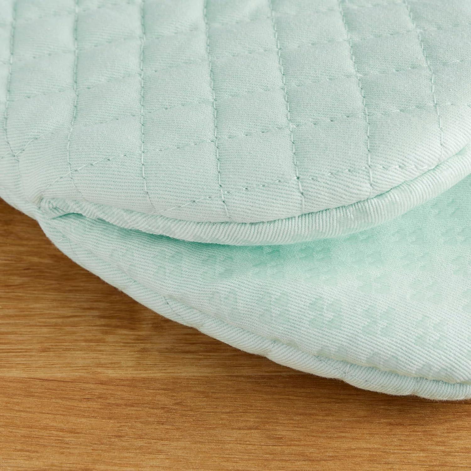 imageKitchenAid Asteroid Mini Oven Mitt Set 55quotx8quot Aqua 2 PieceMineral Water Aqua