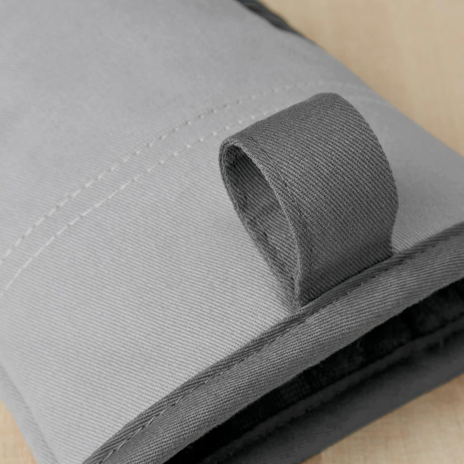 imageKitchenAid Beacon TwoTone NonSlip Oven Mitt Set Aqua Sky 575quotx13quot 2 PieceCool GreyFrost Grey