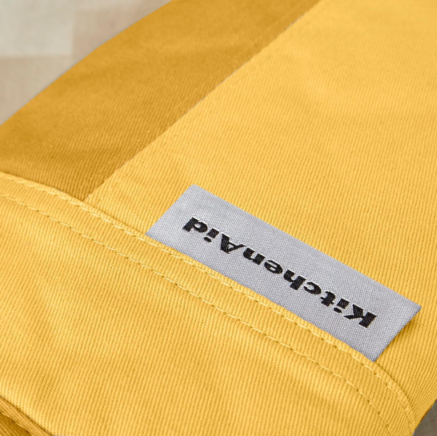 imageKitchenAid Beacon TwoTone NonSlip Oven Mitt Set Aqua Sky 575quotx13quot 2 PieceMajestic Yellow