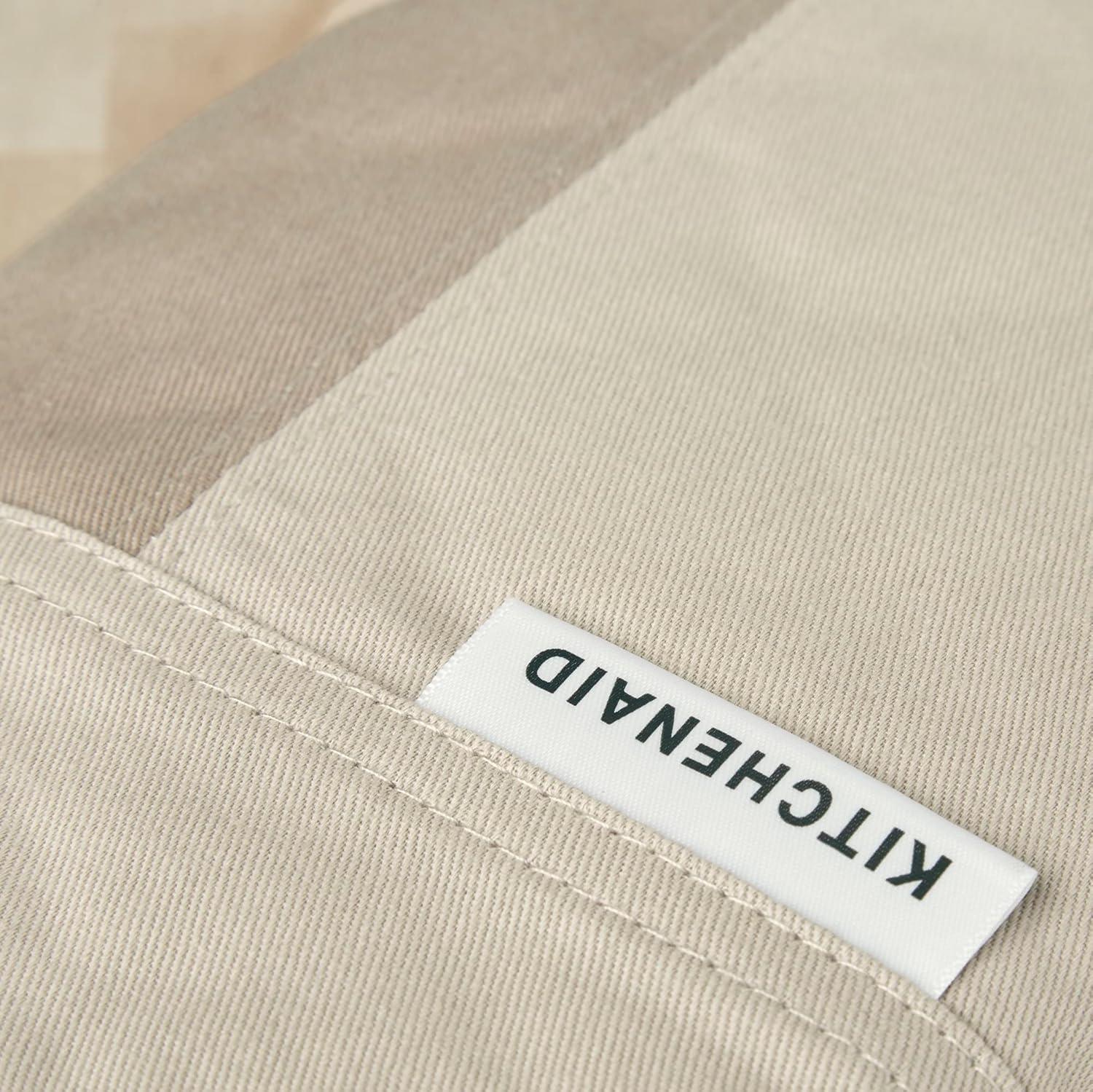 imageKitchenAid Beacon TwoTone NonSlip Oven Mitt Set Aqua Sky 575quotx13quot 2 PieceMilkshakeBeige