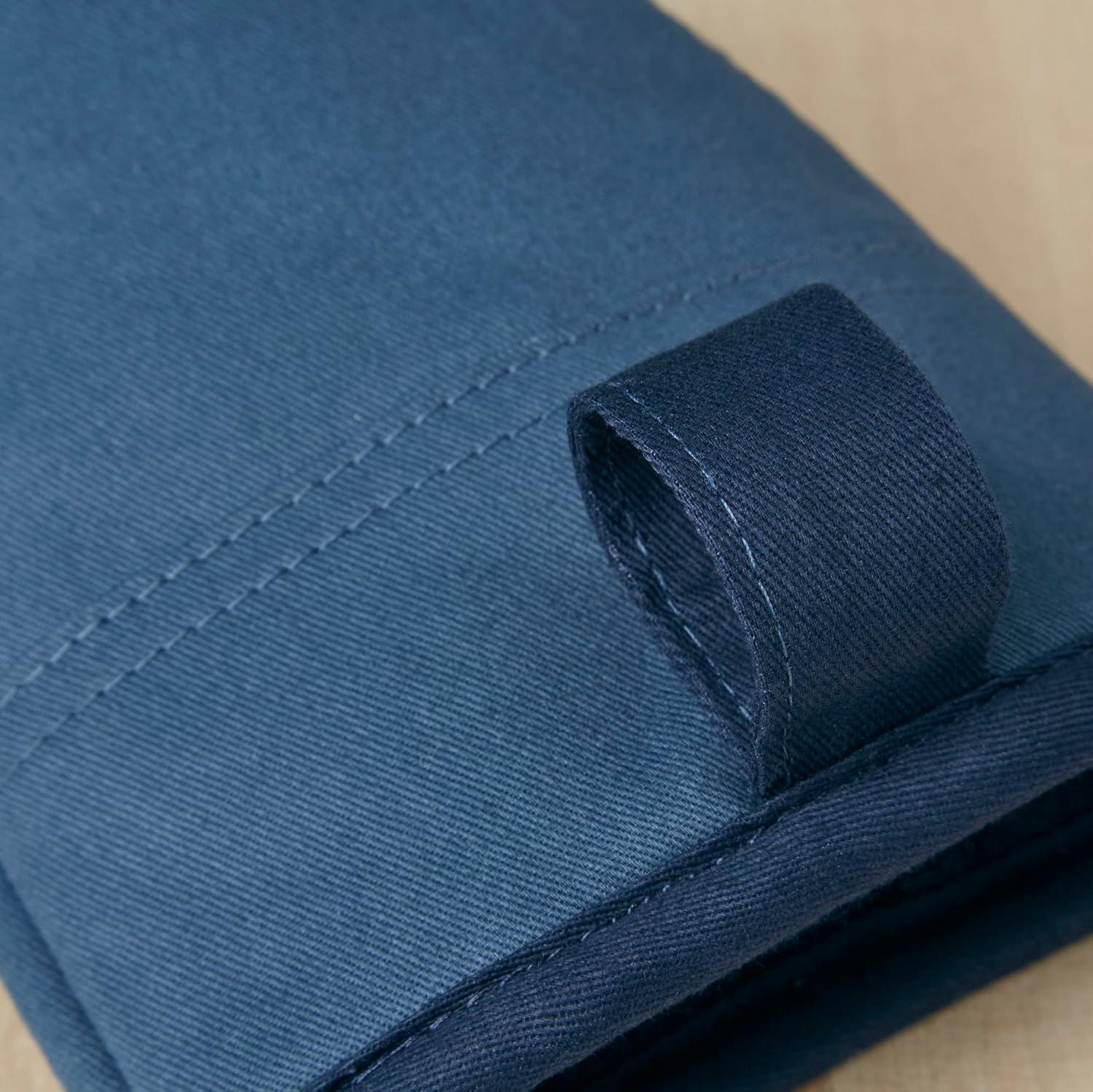 imageKitchenAid Beacon TwoTone NonSlip Oven Mitt Set Aqua Sky 575quotx13quot 2 PieceNavyInk Blue