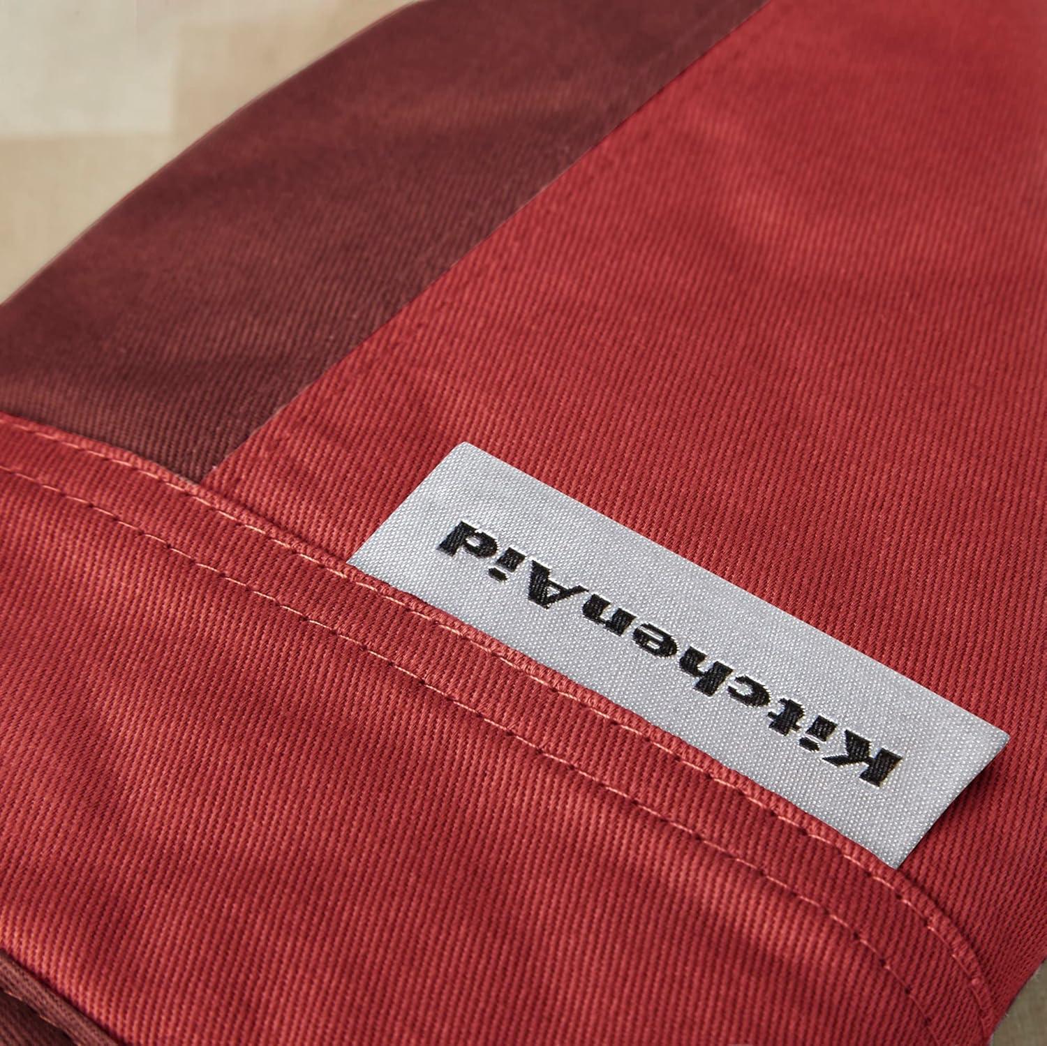 imageKitchenAid Beacon TwoTone NonSlip Oven Mitt Set Aqua Sky 575quotx13quot 2 PieceSmoked Paprika