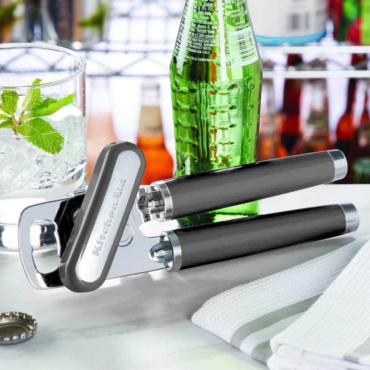imageKitchenAid Classic Multifunction Can Opener and Bottle Opener Easy to Use Razor Sharp Stainless Steel Cutting Wheel Soft Ergonomic Handles Mineral WaterGray