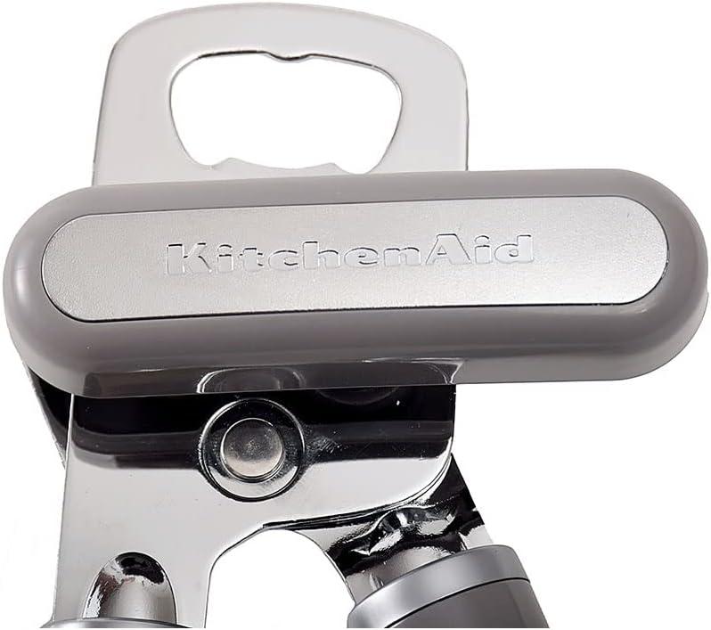 imageKitchenAid Classic Multifunction Can Opener and Bottle Opener Easy to Use Razor Sharp Stainless Steel Cutting Wheel Soft Ergonomic Handles Mineral WaterGray