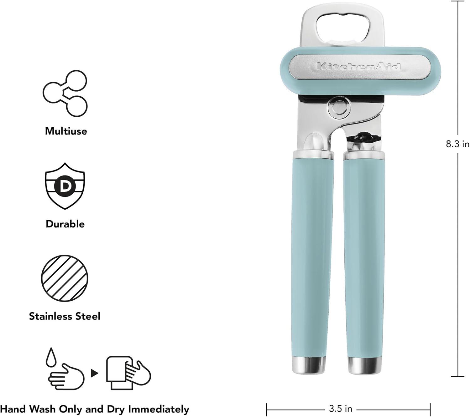 imageKitchenAid Classic Multifunction Can Opener and Bottle Opener Easy to Use Razor Sharp Stainless Steel Cutting Wheel Soft Ergonomic Handles Mineral WaterMineral Water