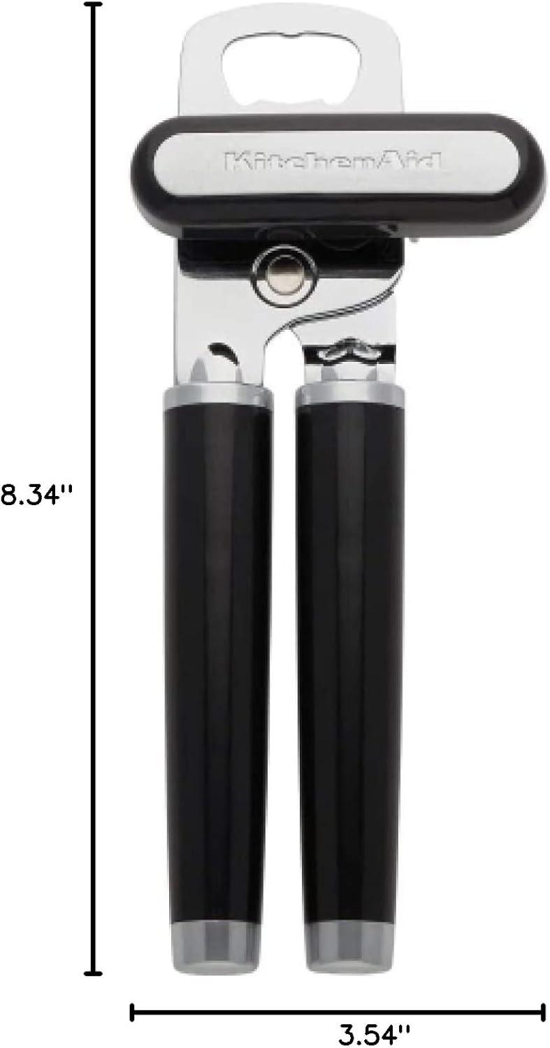 imageKitchenAid Classic Multifunction Can Opener and Bottle Opener Easy to Use Razor Sharp Stainless Steel Cutting Wheel Soft Ergonomic Handles Mineral WaterBlack