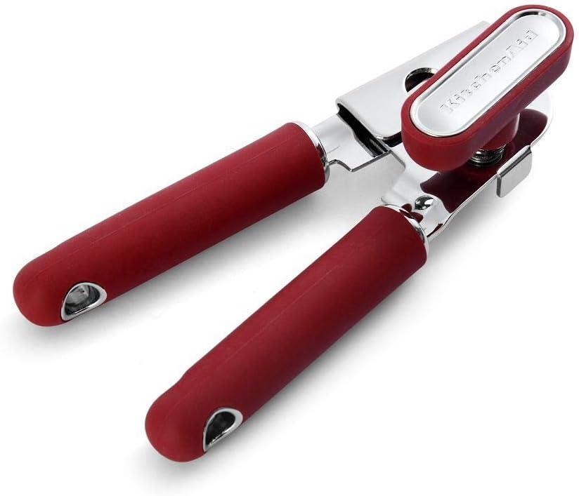 imageKitchenAid Classic Multifunction Can Opener and Bottle Opener Easy to Use Razor Sharp Stainless Steel Cutting Wheel Soft Ergonomic Handles Mineral WaterSoft Red
