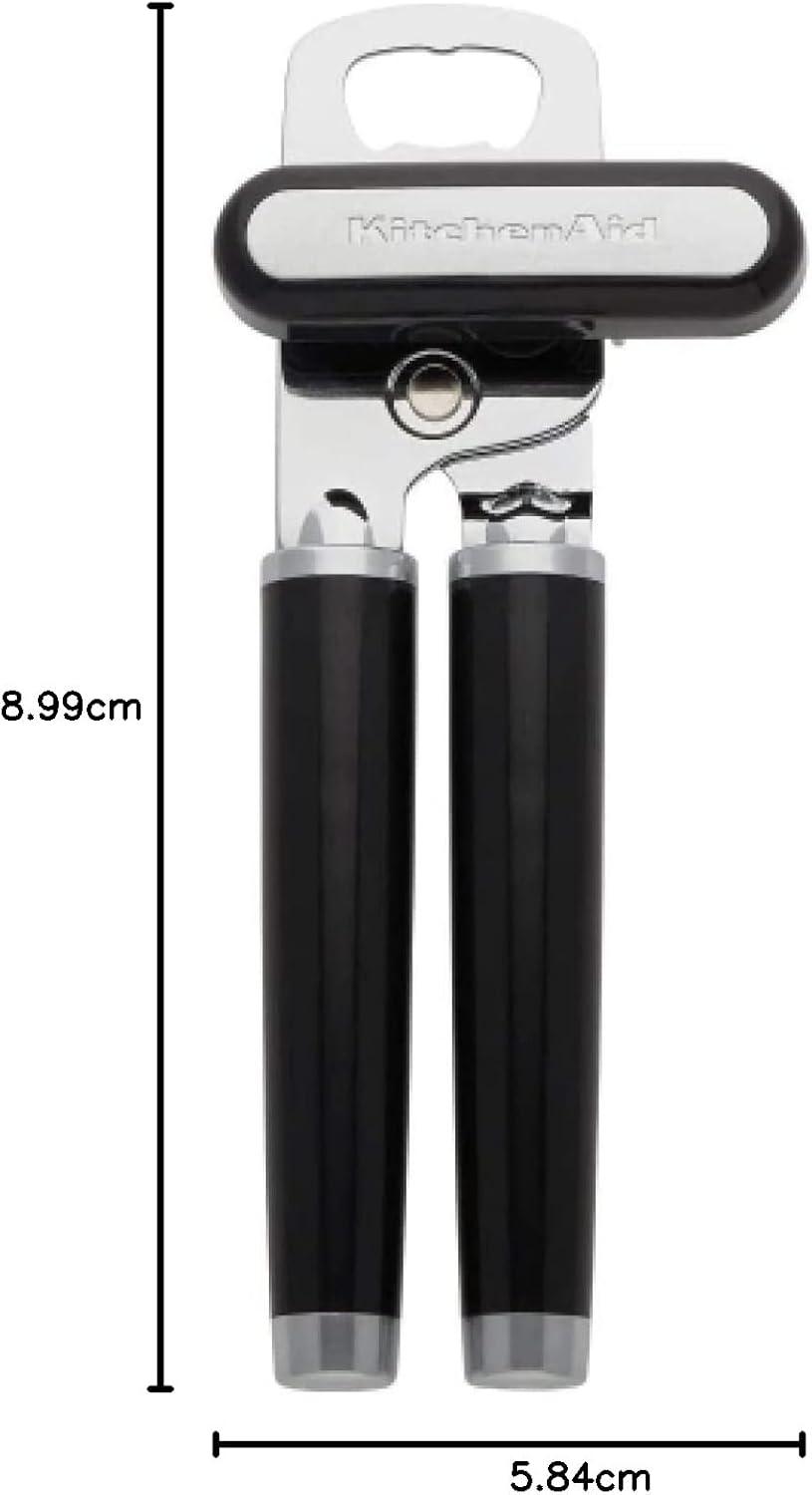 imageKitchenAid Classic Multifunction Can Opener and Bottle Opener Easy to Use Razor Sharp Stainless Steel Cutting Wheel Soft Ergonomic Handles Mineral WaterBlack