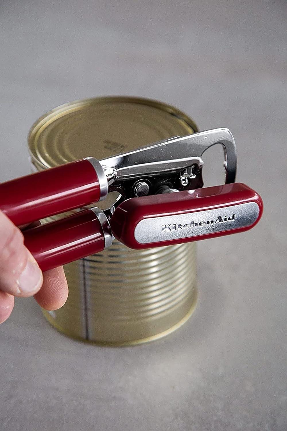 imageKitchenAid Classic Multifunction Can Opener and Bottle Opener Easy to Use Razor Sharp Stainless Steel Cutting Wheel Soft Ergonomic Handles Mineral WaterEmpire Red