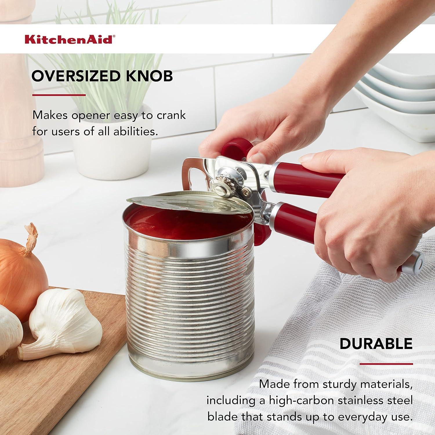 imageKitchenAid Classic Multifunction Can Opener and Bottle Opener Easy to Use Razor Sharp Stainless Steel Cutting Wheel Soft Ergonomic Handles Mineral WaterEmpire Red