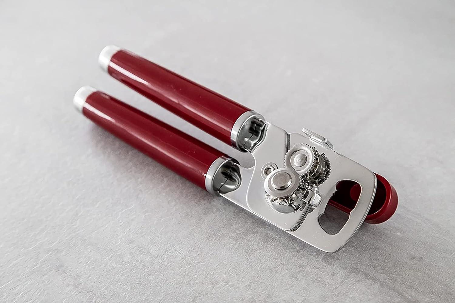 imageKitchenAid Classic Multifunction Can Opener and Bottle Opener Easy to Use Razor Sharp Stainless Steel Cutting Wheel Soft Ergonomic Handles Mineral WaterEmpire Red