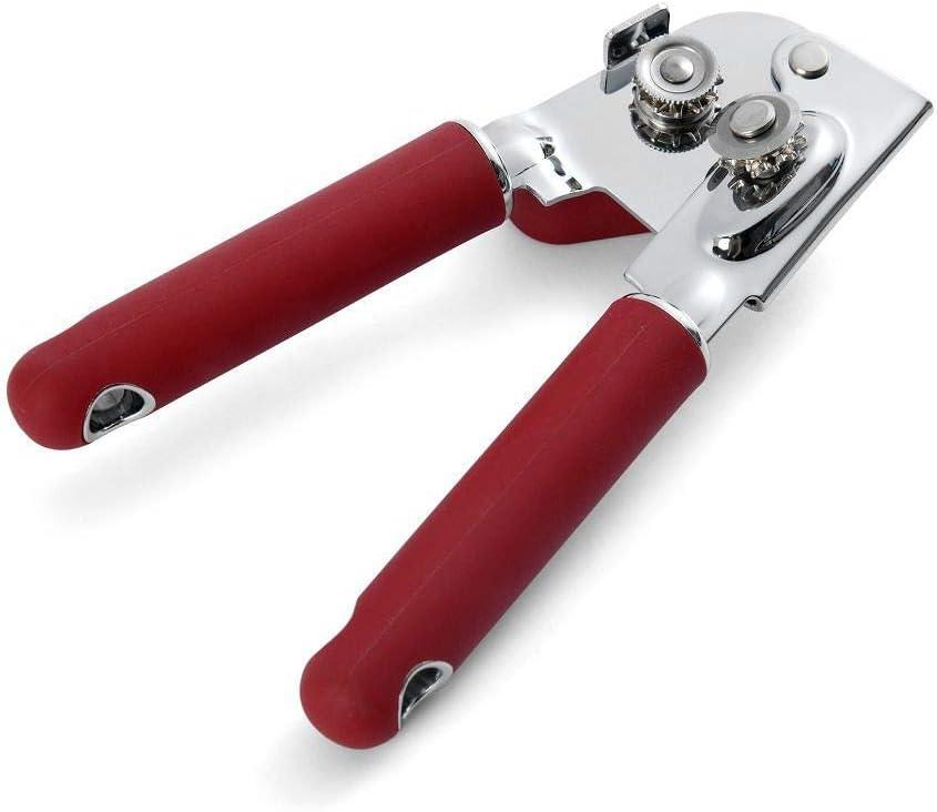 imageKitchenAid Classic Multifunction Can Opener and Bottle Opener Easy to Use Razor Sharp Stainless Steel Cutting Wheel Soft Ergonomic Handles Mineral WaterSoft Red