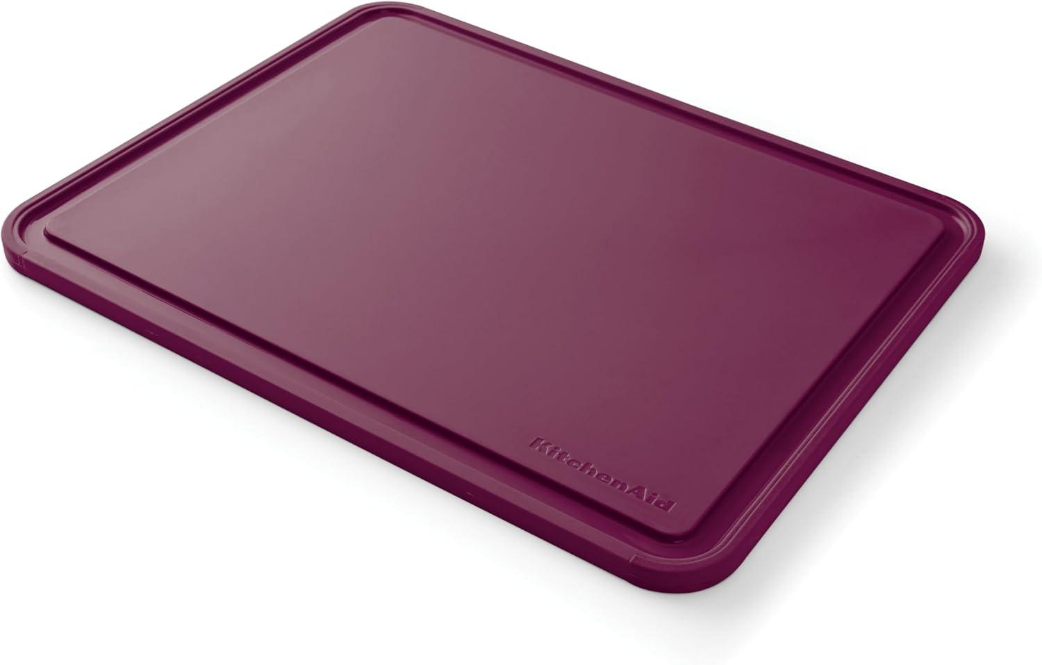 imageKitchenAid Classic Plastic Cutting Board with Perimeter Trench and Non Slip Edges Dishwasher Safe 11 x 14 inch Scorched OrangeBeetroot