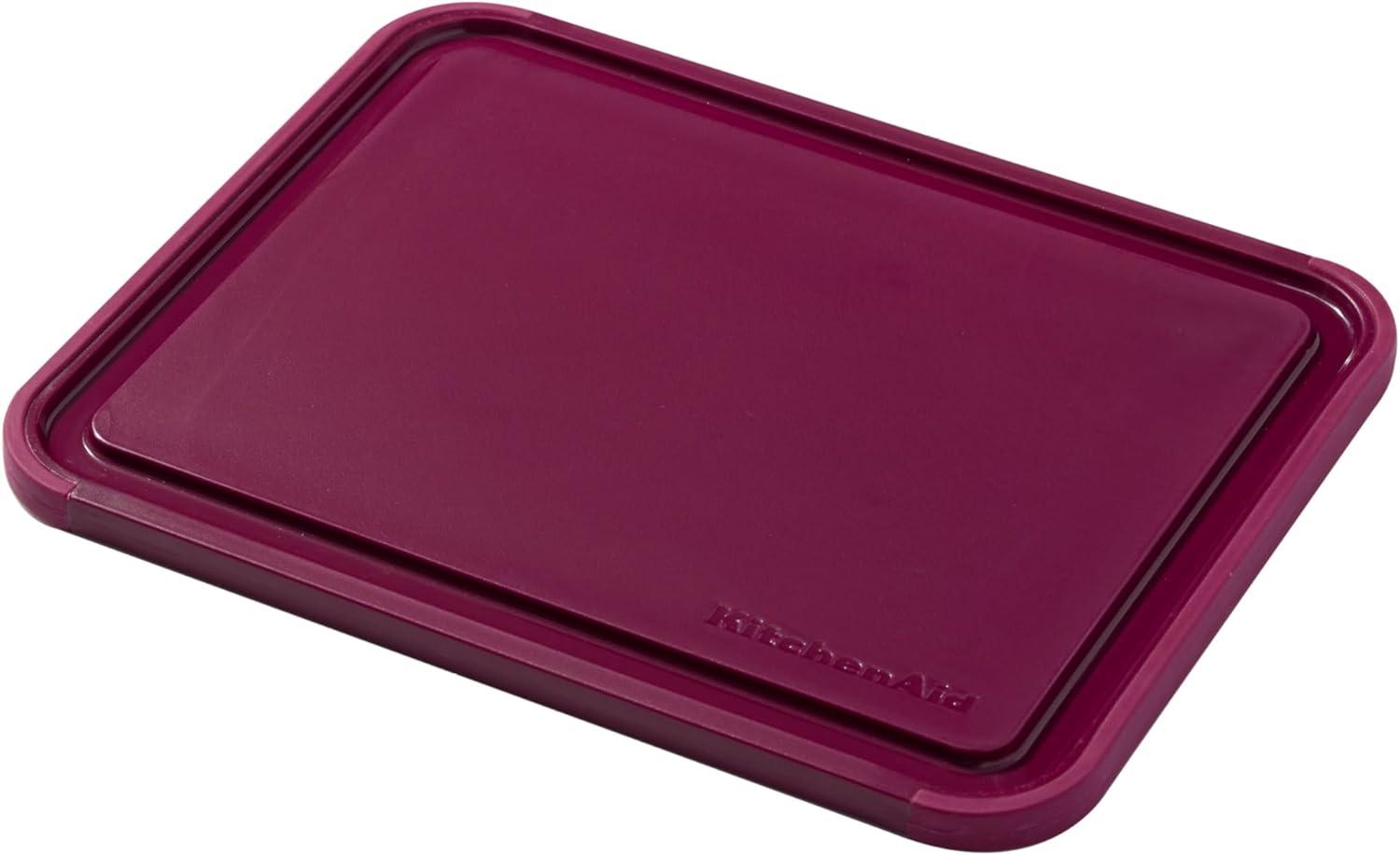 imageKitchenAid Classic Plastic Cutting Board with Perimeter Trench and Non Slip Edges Dishwasher Safe 8 x 10 inch Scorched OrangeBeetroot