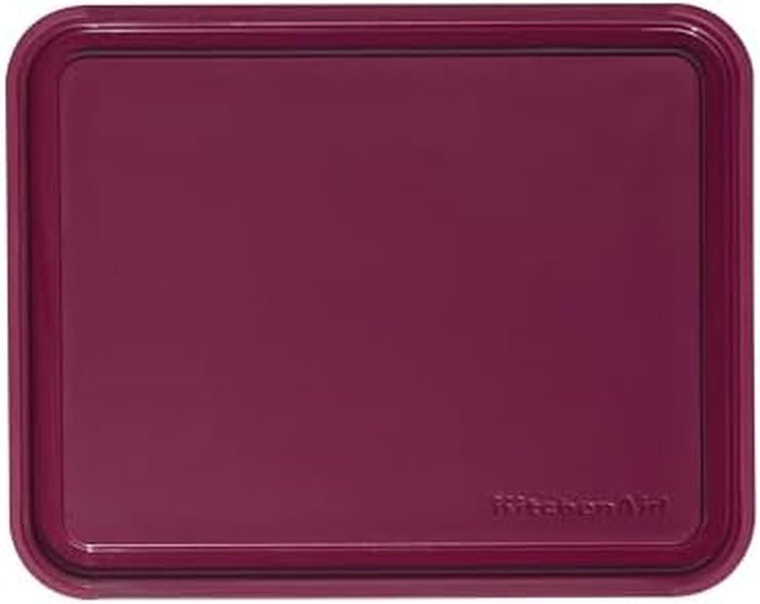 imageKitchenAid Classic Plastic Cutting Board with Perimeter Trench and Non Slip Edges Dishwasher Safe 8 x 10 inch Scorched OrangeBeetroot