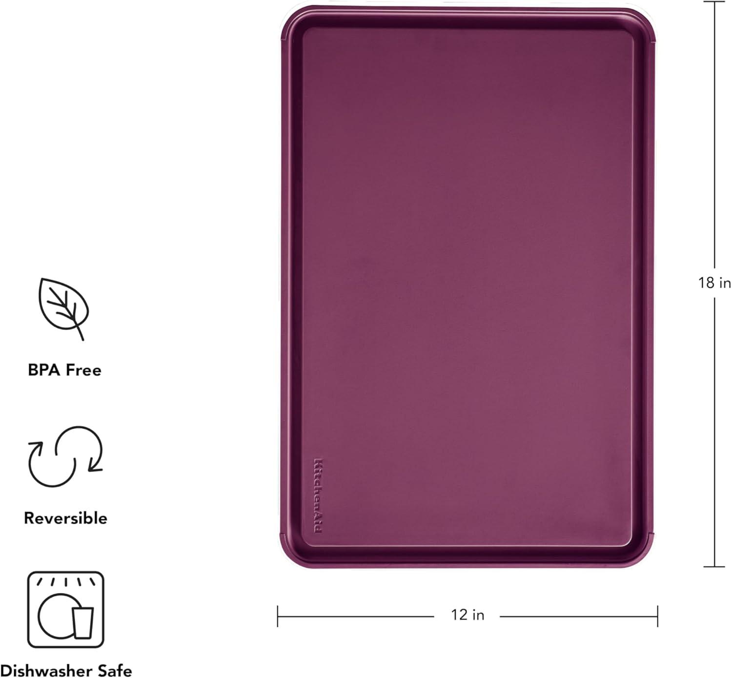 imageKitchenAid Classic Plastic Cutting Board with Perimeter Trench and Non Slip Edges Dishwasher Safe 8 x 10 inch Scorched OrangeBeetroot
