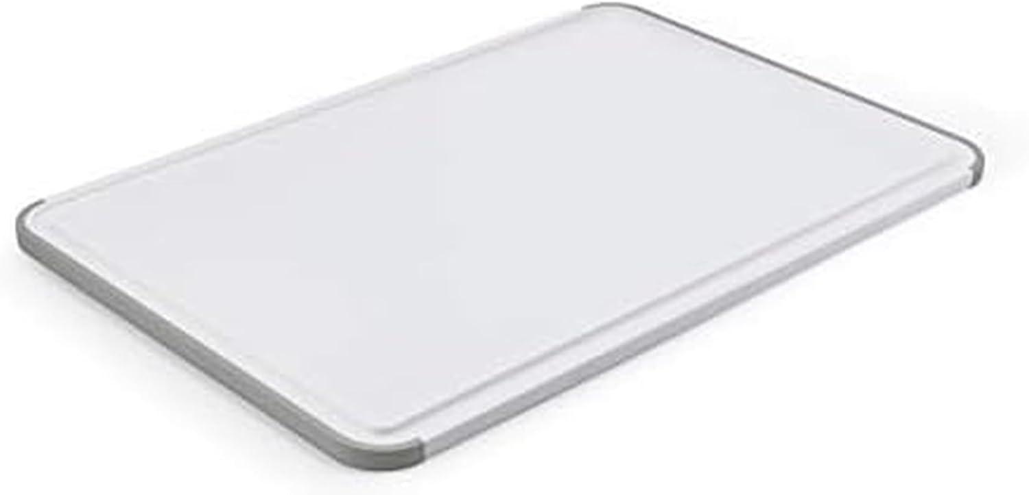 imageKitchenAid Classic Plastic Cutting Board with Perimeter Trench and Non Slip Edges Dishwasher Safe 8 x 10 inch Scorched OrangeWhiteGray