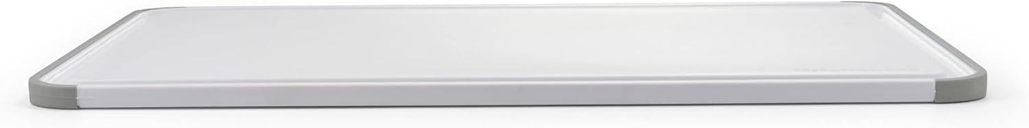 imageKitchenAid Classic Plastic Cutting Board with Perimeter Trench and Non Slip Edges Dishwasher Safe 8 x 10 inch Scorched OrangeWhiteGray